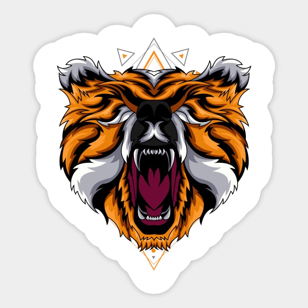 roar angry bear Sticker by SHINIGAMII